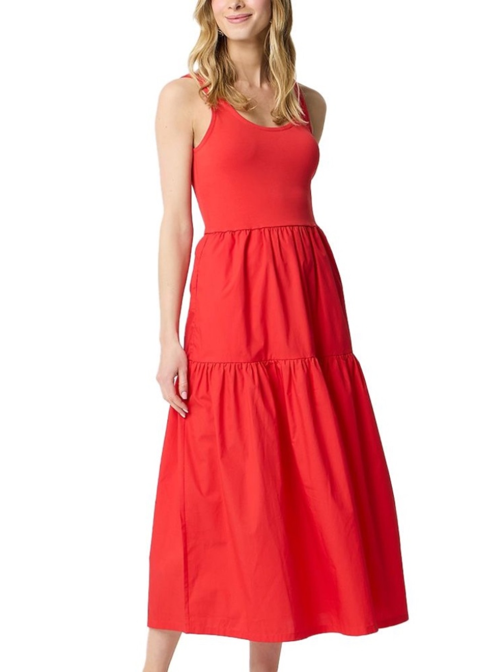 J.Crew Tiered Cotton Tank Midi Dress - Size Petite Small (PS)